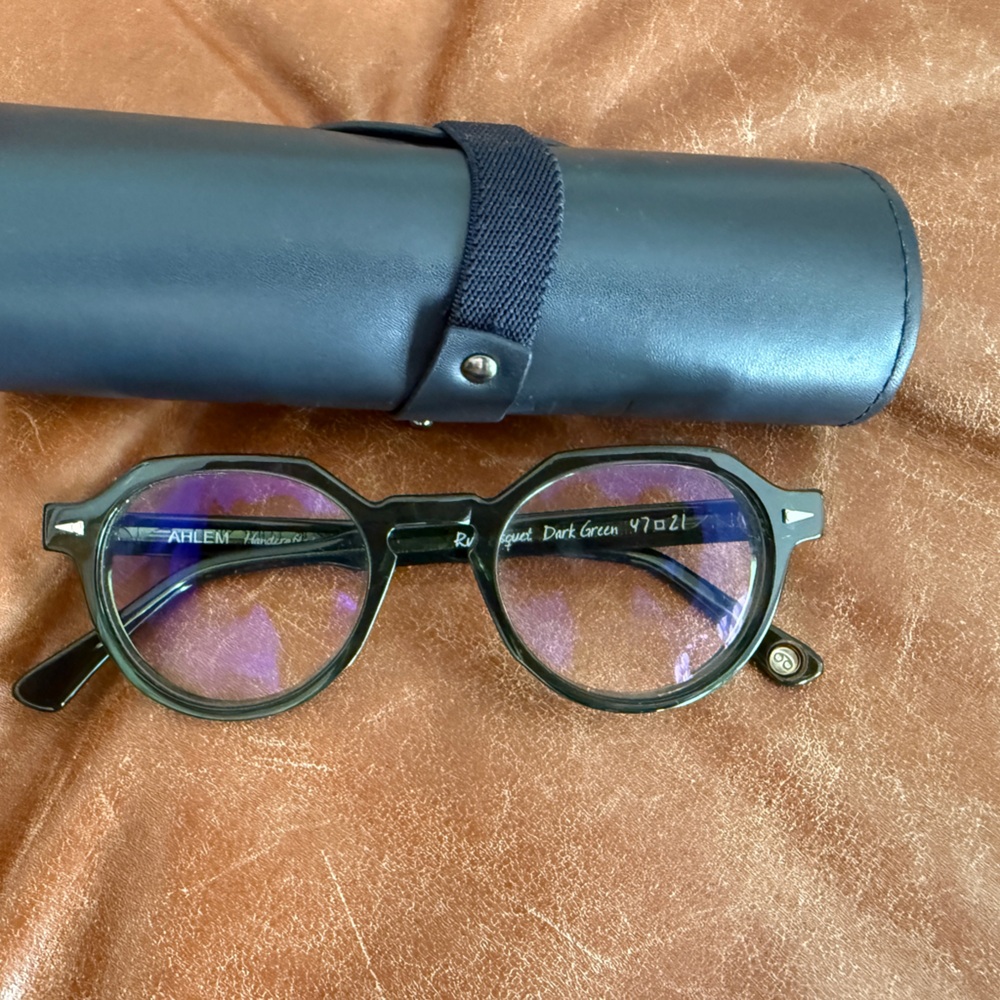 Ahlem Rue Bosquet Eyeglasses in Dark Green with Case